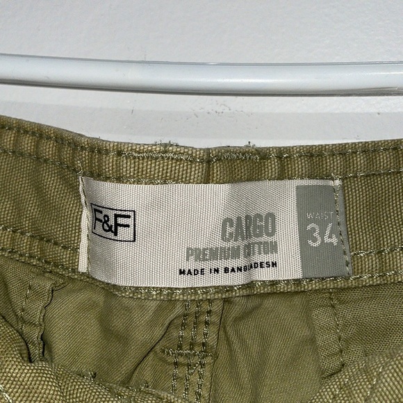 Size 34 F&F Tesco Men’s Cargo Khaki Shorts - Picture 3 of 5